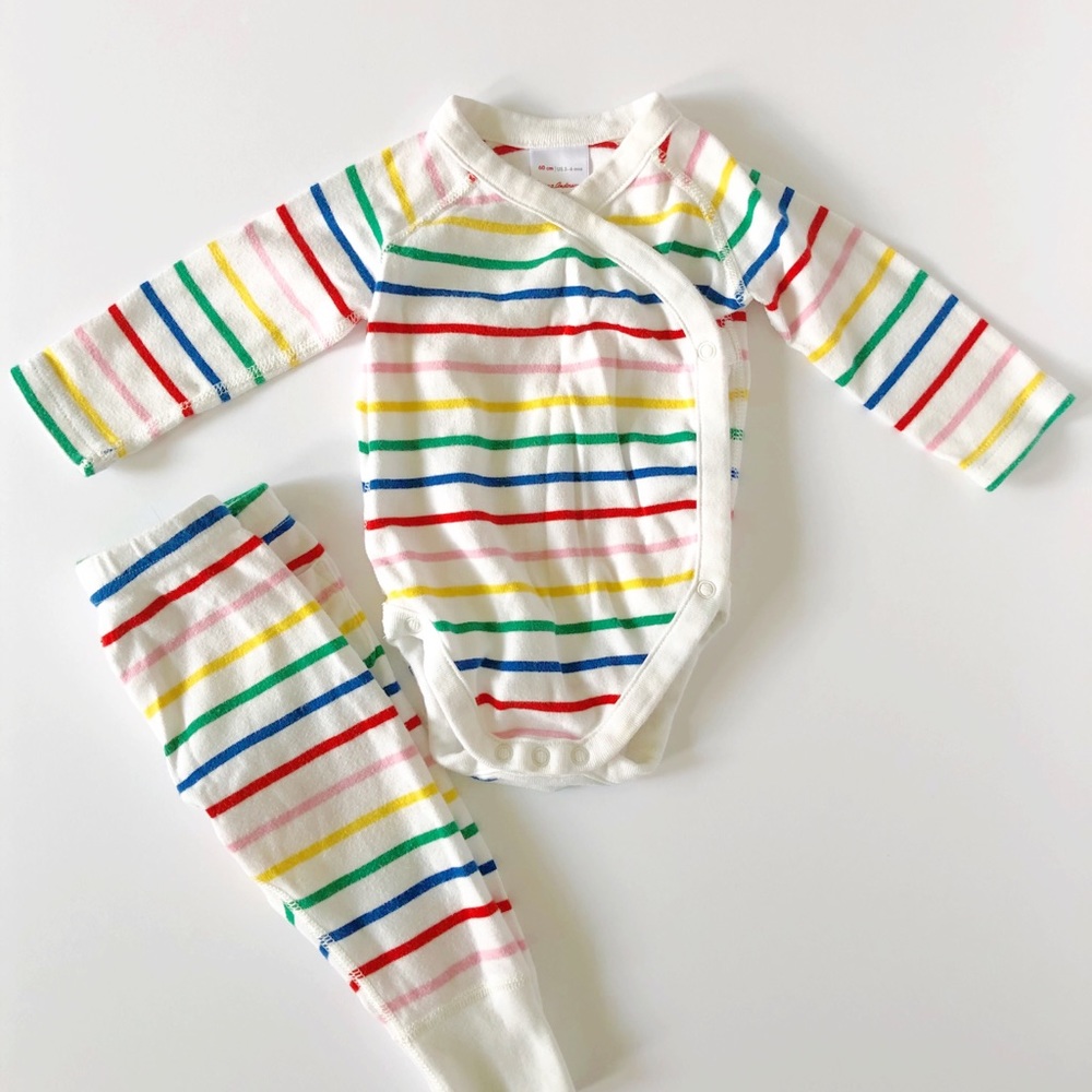 Hanna Andersson Striped One Piece and Wiggle Pants